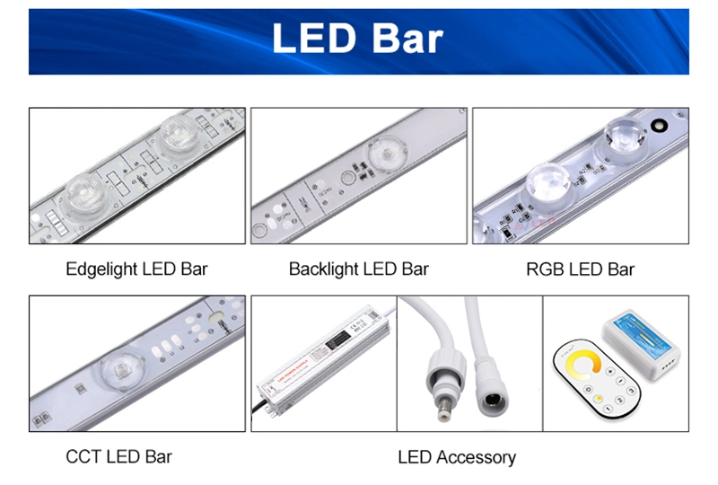 High Brightness IP67 Energy-Saving SMD3030 24LEDs/M RGB Color Adjustable Edge Lit LED Light Bars for Light Box