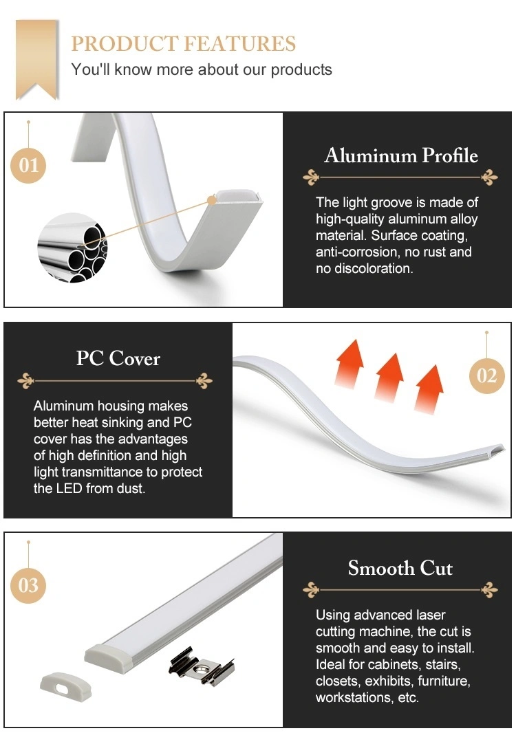 Alu-Tw1806 Surface Mounted Aluminum Lighting Profile Bendable LED Profile